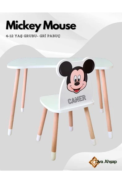 Çocuk Ders Çalışma Masa Sandalye takımı 4-12 yaş mickey mouse ( LİVA AHŞAP )