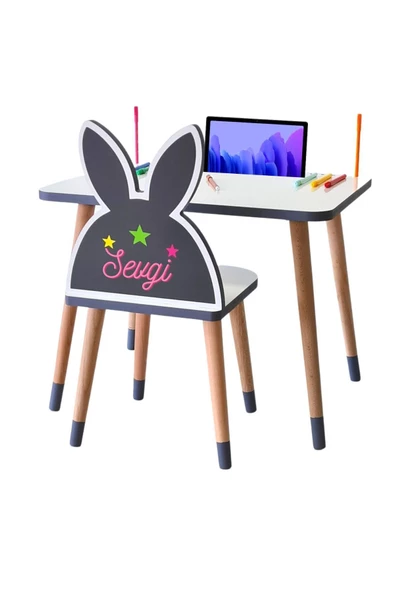 Çocuk Ders Çalışma Masa Sandalye Takımı 2-6 Yaş ( LİVA AHŞAP ) - 2