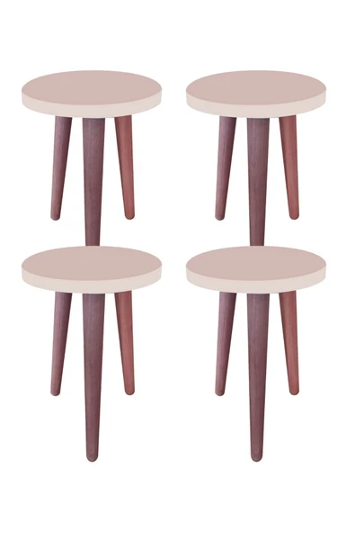 LİVA AHŞAP Saksı Taburesi 4 Adet ( kahve renk)