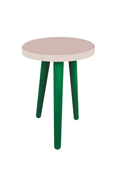 LİVA AHŞAP Saksı Taburesi 4 Adet ( sarı pembe yeşil ve kahve renk) - 6