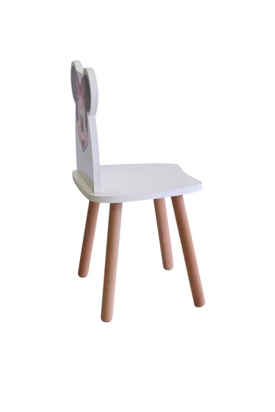 Çocuk Aktivite Çalışma Sandaliyesi 4-12 Yaş Minnie Mouse ( LİVA AHŞAP ) - 3