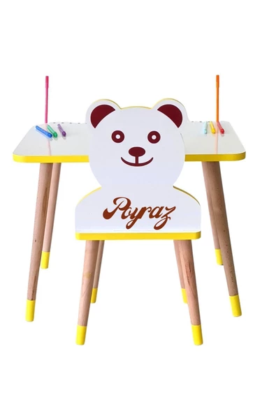 Çocuk Ders Çalışma Masa Sandalye Takımı 2-6 Yaş (LİVA AHŞAP)