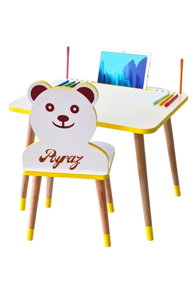 Çocuk Ders Çalışma Masa Sandalye Takımı 2-6 Yaş (LİVA AHŞAP) - 2