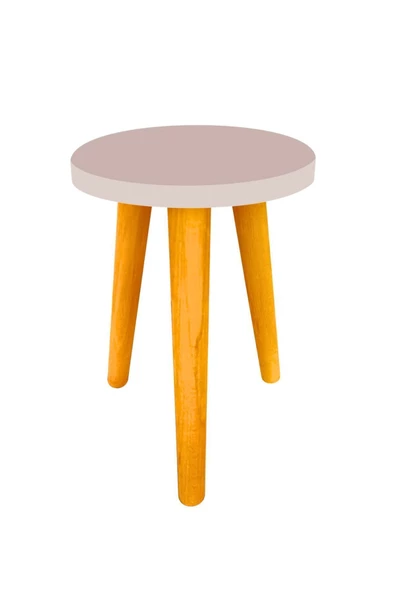 LİVA AHŞAP Saksı Taburesi 4 Adet ( sarı pembe yeşil ve kahve renk) - 7