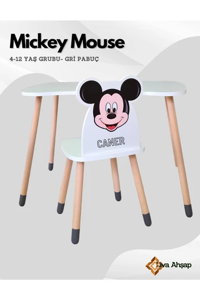 Çocuk Ders Çalışma Masa Sandalye Takımı 4-12 Yaş mickey mıuse ( LİVA AHŞAP )
