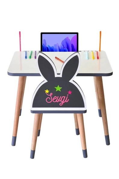 Çocuk Ders Çalışma Masa Sandalye Takımı 2-6 Yaş ( LİVA AHŞAP )