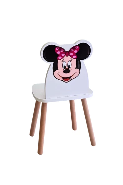 Çocuk Aktivite Çalışma Sandaliyesi 4-12 Yaş Minnie Mouse ( LİVA AHŞAP )