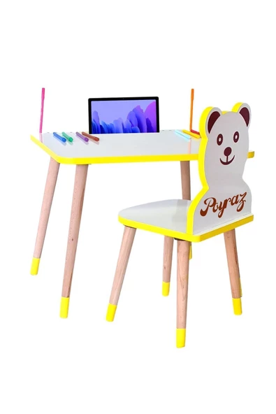 Çocuk Ders Çalışma Masa Sandalye Takımı 2-6 Yaş (LİVA AHŞAP) - 4