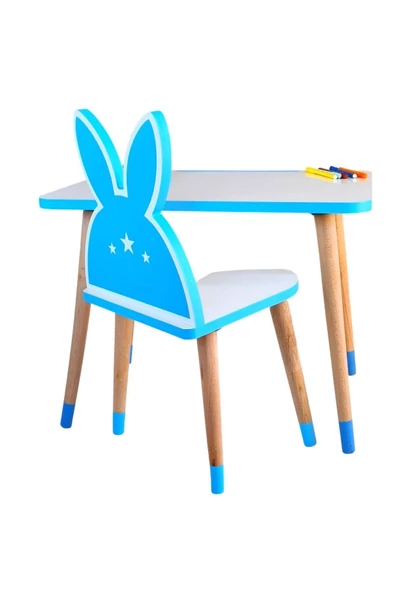 Çocuk Ders Çalışma Masa Sandalye Takımı 2-6 Yaş ( LİVA AHŞAP ) - 4