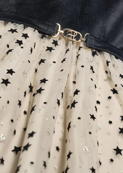 Abel & Lula Siyah Kız Çocuk Kadife Elbise - Resim 3