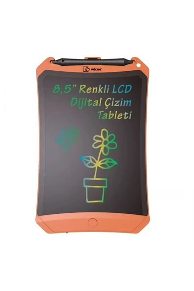 wicue 8,5" Mıknatıslı LCD Dijital Renkli Çizim Tablet - Turuncu - 2