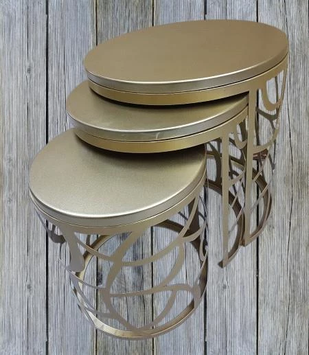 Zigon Sehpa MODEL 90518 Metal Ayak Osmanlı CNC Kesim Gold Rrenk El Yapım - 5