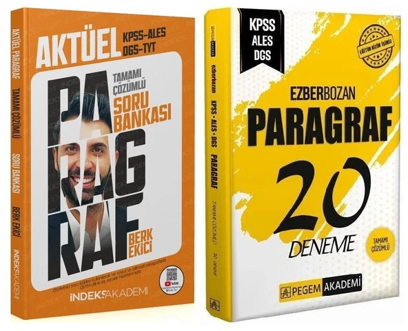 Pegem + İndeks 2025 KPSS ALES DGS Paragraf Ezberbozan 20 Deneme + Soru 2 li Set Pegem + İndeks