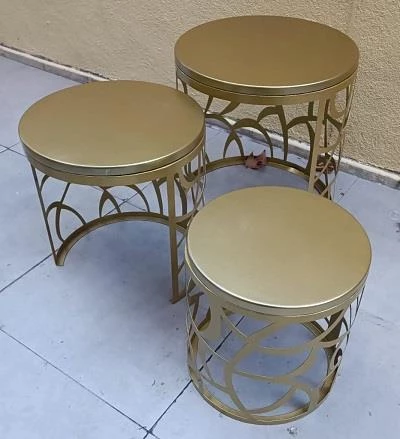 Zigon Sehpa MODEL 90518 Metal Ayak Osmanlı CNC Kesim Gold Rrenk El Yapım - 10