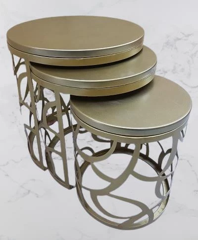 Zigon Sehpa MODEL 90518 Metal Ayak Osmanlı CNC Kesim Gold Rrenk El Yapım - 3