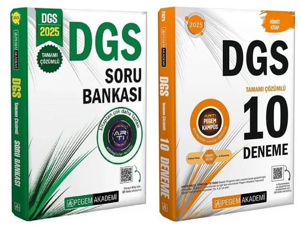 Pegem 2025 DGS Soru Bankası + 10 Deneme 2 li Set Pegem Akademi Yayınları