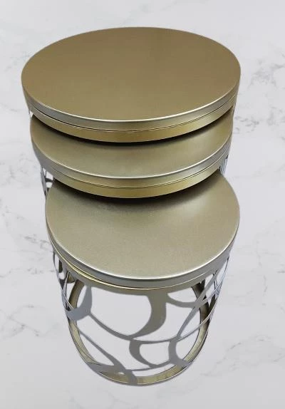 Zigon Sehpa MODEL 90518 Metal Ayak Osmanlı CNC Kesim Gold Rrenk El Yapım - 6