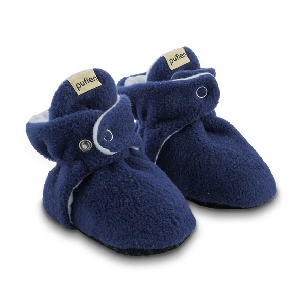 pufien Organik Pamuk Astarlı, Bebek İlk Adım Ayakkabısı, Kaydırmaz Taban, Bebek Pandufu, Lacivert Patik - 2