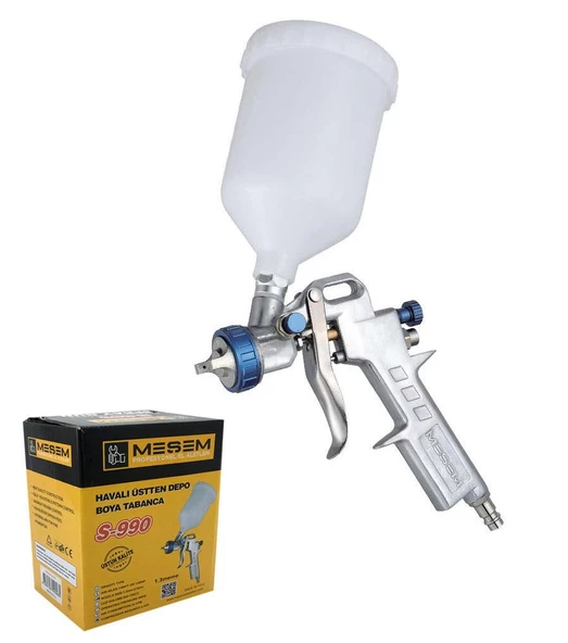Meşem Boya Tabancası Havalı Üstten Depolu 1.3 MM Basınç Ayarlı S990 - Resim 4