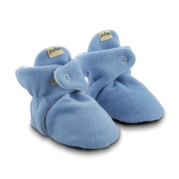 pufien Organik Pamuk Astarlı, Bebek İlk Adım Ayakkabısı, Kaydırmaz Taban, Bebek Pandufu, Mavi Patik - 2