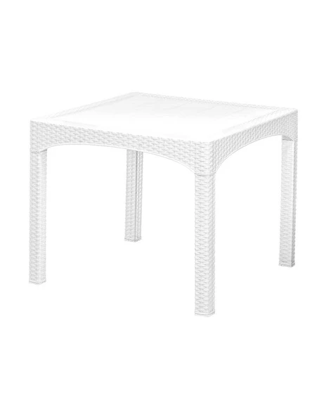Omnipazar SY-2574 Beyaz Rattan Kare Masa 19931