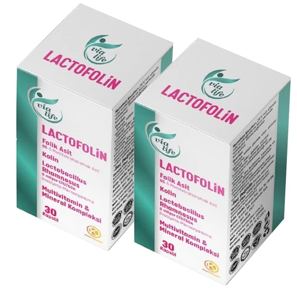 Lactofolin Folik Asit, Kolin, Probiyotik, Multivitamin 30 Kapsül - 2'li - 1