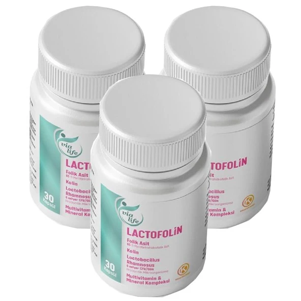 Lactofolin Folik Asit, Kolin, Probiyotik, Multivitamin 30 Kapsül - 3'lü - Resim 2