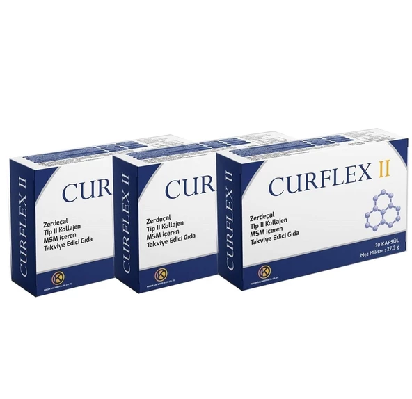 Curflex II Tip 2 Kolajen, Zerdeçal 30 Kapsül - 3'lü