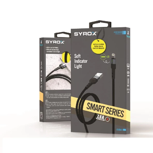 Syrox C135AL 2.4A Hızlı İphone Lightnıng Şarj & Data Kablosu - 4