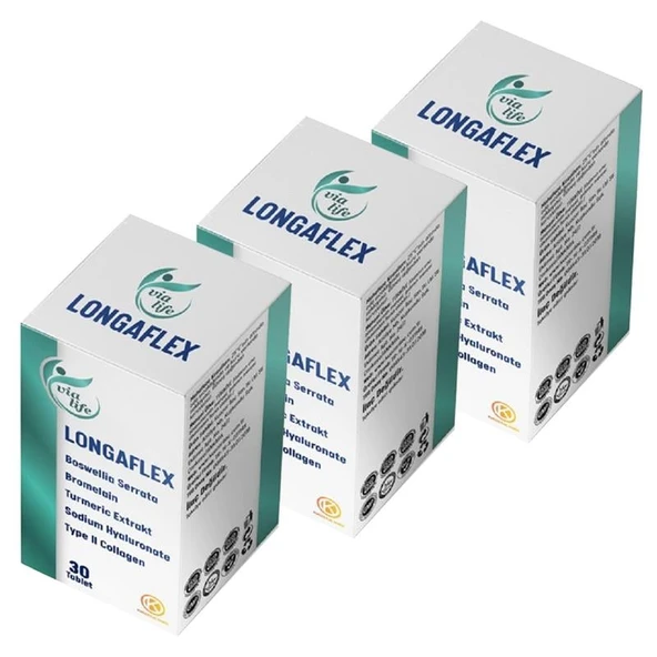 Longaflex Tip 2 Kolajen, Hyalüronik Asit, Bromelain, Bozwellia 30 Tablet - 3'lü