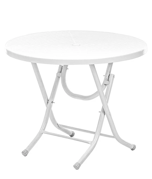 Omnipazar SY-2552 Beyaz Yuvarlak Katlanır Masa 90x72 cm 32445 ürün görseli 1