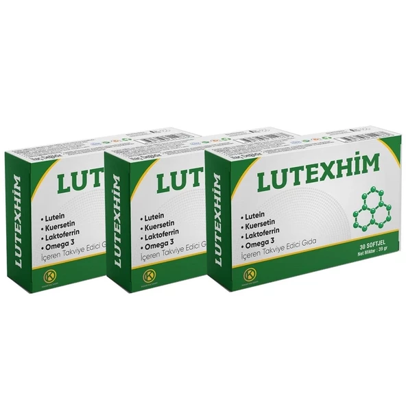 Lutexhim Lactoferrin, Antosiyanin, Omega 3, Quersetin, Lutein, Zeaksantin 30 Soft jel - 3'lü - Resim 3