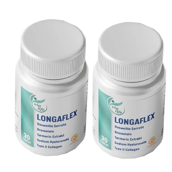 Longaflex Tip 2 Kolajen, Hyalüronik Asit, Bromelain, Bozwellia 30 Tablet - 2'li - Resim 2