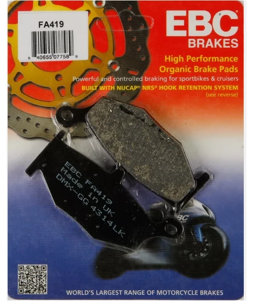 Ebc Fa419 2008-2024 Suzuki GSX-R 1300 Hayabusa Uyumlu Arka Fren Balatası Organik Balata ürün görseli 1