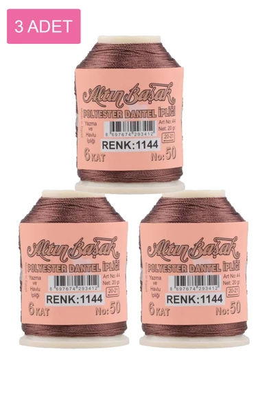 3 Adet Altınbaşak Oya ve Dantel İpi 20 gr -    - No: 1144