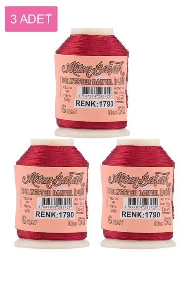 3 Adet Altınbaşak Oya ve Dantel İpi 20 gr -    - No: 1790
