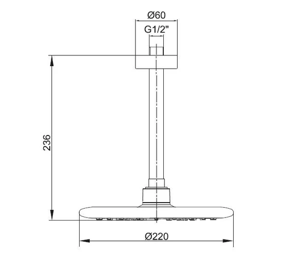 Ar Acuba Tepe Duş Başlığı Tavandan Borulu (Ø 220 mm) 102145063 - 2