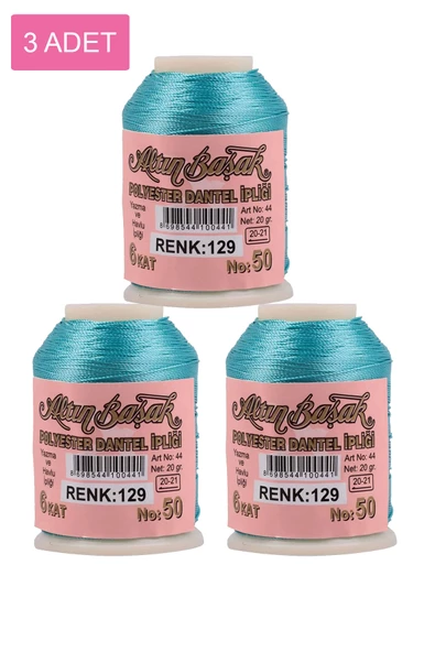 3 Adet Altınbaşak Oya ve Dantel İpi 20 gr -    - No: 129