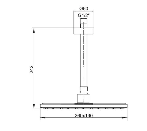 Ar Lucia Duş Başlığı Tavandan Borulu 103545061 - 2