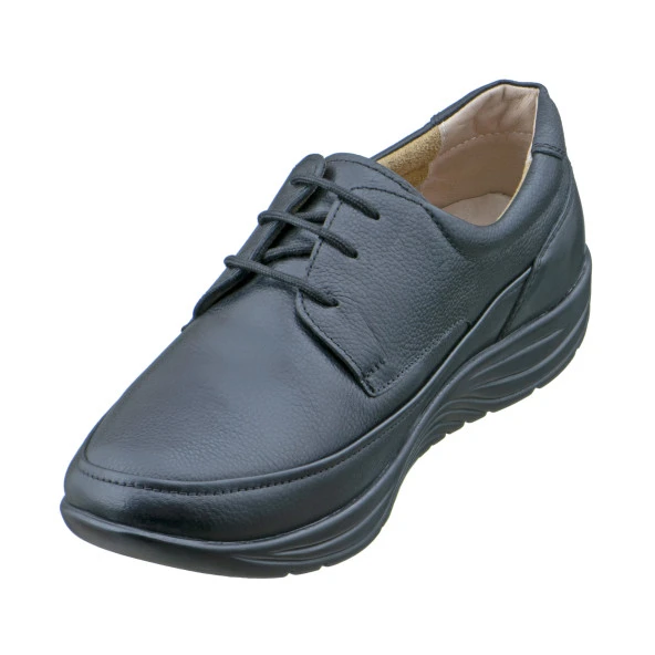 Siyah Yürüyüş Tabanlı Bağcıklı Erkek Ayakkabı - 4