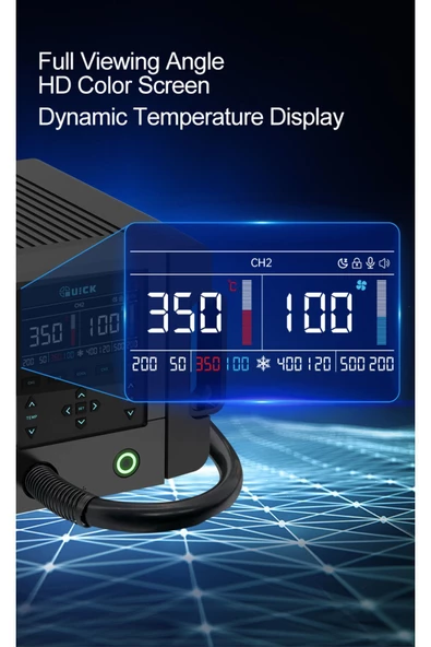 Quick 861 Pro Kurşunsuz Akıllı Ses Kontrollü Fırçasız Motorlu Sıcak Hava Sökme İstasyonu - 5