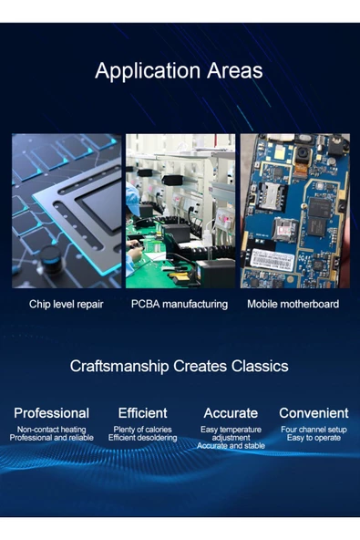 Quick 861 Pro Kurşunsuz Akıllı Ses Kontrollü Fırçasız Motorlu Sıcak Hava Sökme İstasyonu - 4