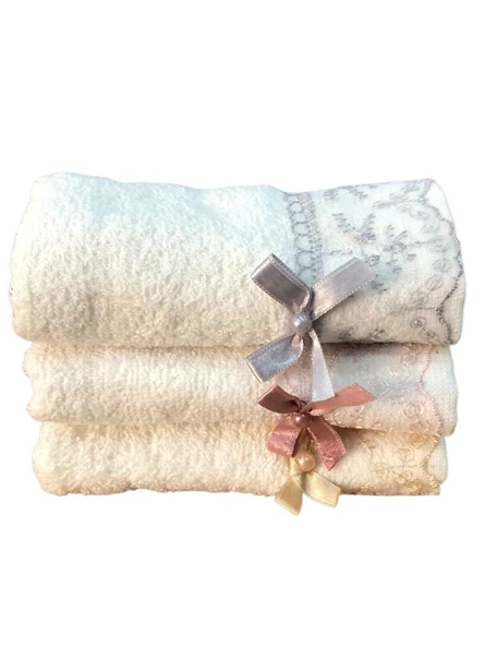 3 Lü Royam %100 Pamuk Güpürlü Mutfak Havlusu Kutulu 30 x 50