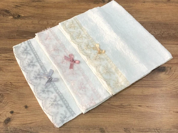 3 Lü Royam %100 Pamuk Güpürlü Mutfak Havlusu Kutulu 30 x 50 - 3