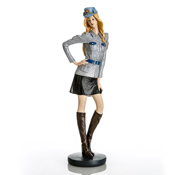 Bella Armalı Mavi Giysili Kadın Biblo Obje - 3