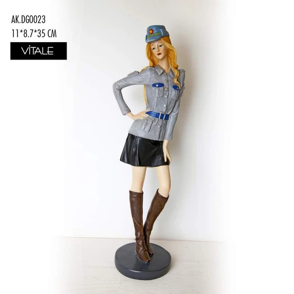 Bella Armalı Mavi Giysili Kadın Biblo Obje - 4