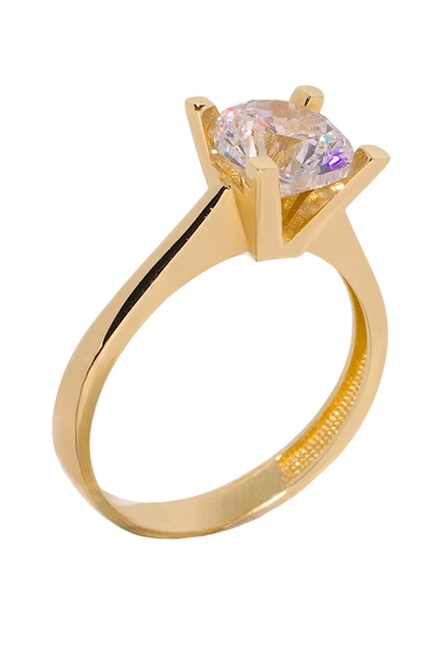 Cigold Tektaş Yüzük 14 Ayar Altın 2,80 Gr OA-K21301028859 - 2