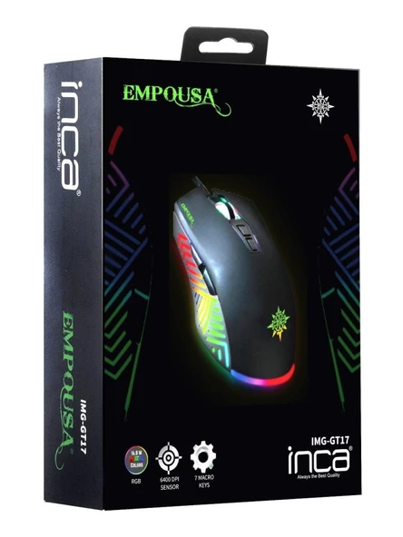 inca Empousa IMG-GT17 Rgb 6400 Dpı Örgü Kablolu Gaming Mouse