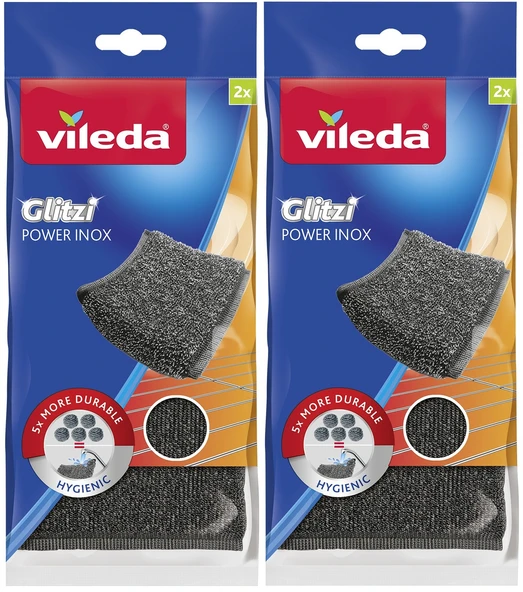 Vileda Power Inox Çelik Bulaşık Sünger (4 Lü Set) (2PK*2)