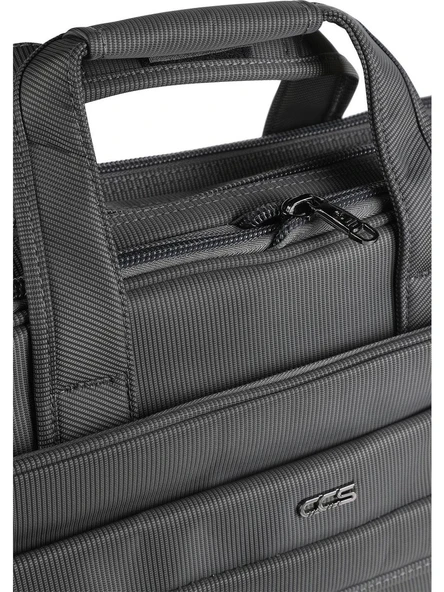 Ççs 71242 Gri Kumaş Laptop Bölmeli Evrak Çantası - 4